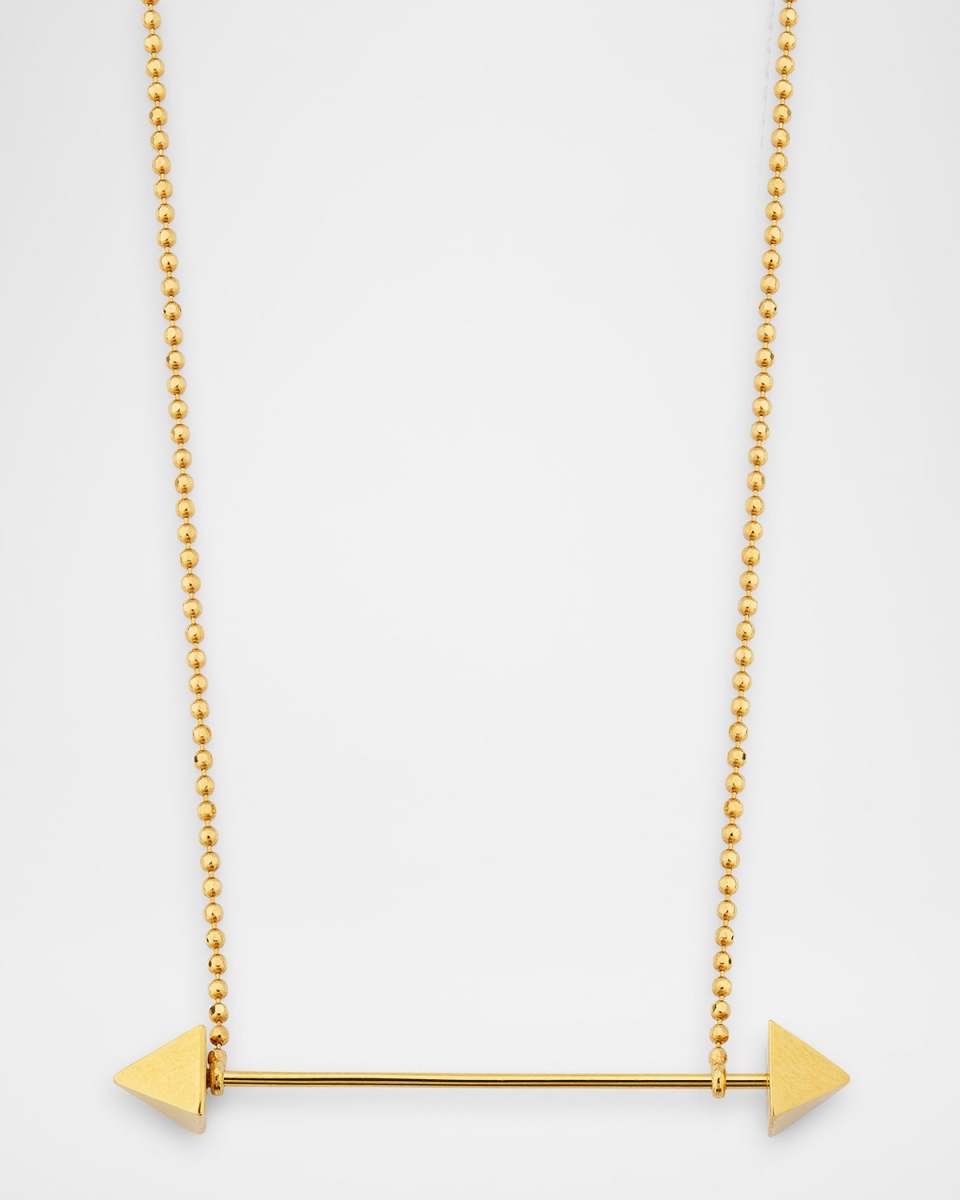 18K Yellow Gold Square Pendant Necklace